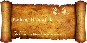 Mudray Hippolit névjegykártya